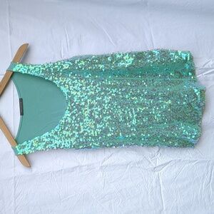 Suzy Shier Tank sequins Rayon Sleeveless Mermaid Medium